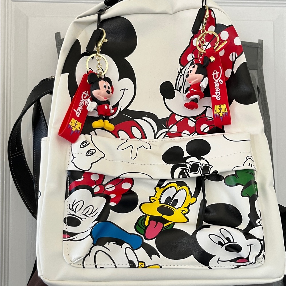 Disney Kids White Backpack with Iconic Characters |  NWOT